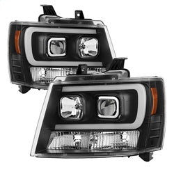 Spyder Projector Headlights - Version 2 - Light Bar DRL - Black — for select Chevrolet vehicles (5082565)