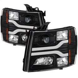 Spyder Projector Headlights - Version 3 - LED DRL - Black