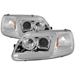 Spyder Projector Headlights - Version 2 - Light Bar DRL - Chrome — for select Ford vehicles (5084644)