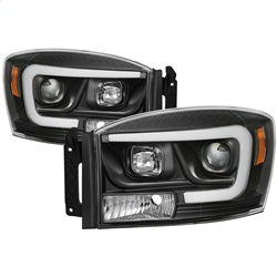 Spyder Projector Headlights - Version 2 - Light Bar DRL - Black — for select Dodge trucks (5085306)