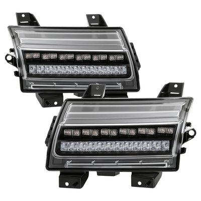 Spyder Full LED Front Bumper Lights - Sequential Signal - Black