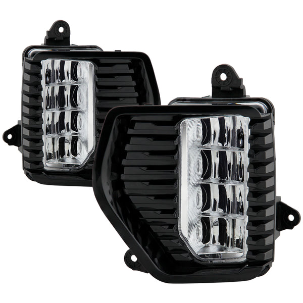 Spyder OEM LED Fog Lights w/ Universal Switch - Clear — 2019-2022 GMC Sierra 1500 (5087010)