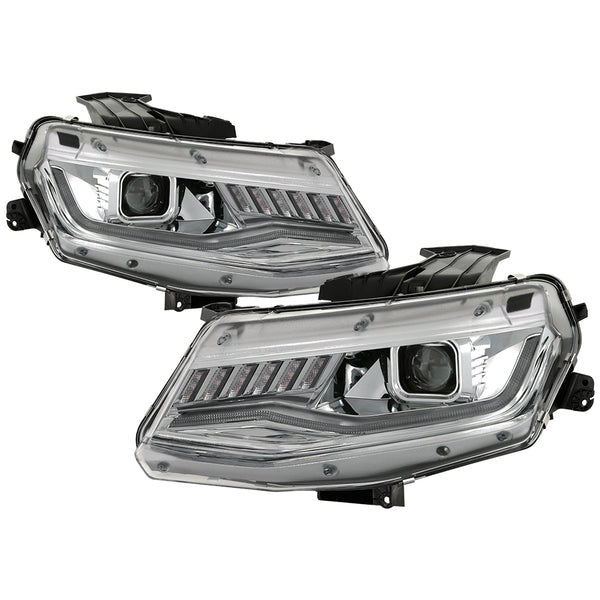 Spyder Projector Headlights - Sequential Turn Signal - Chrome