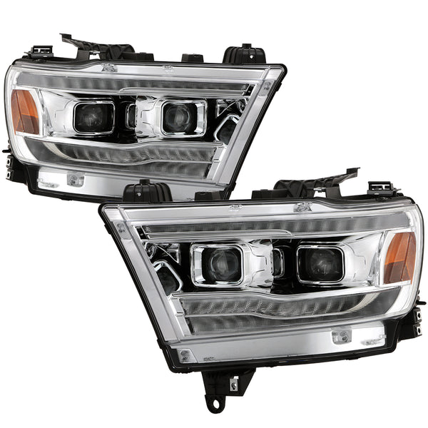 Spyder High-power LED Module (High Beam And Low Beam) Equipped Headlights - Chrome