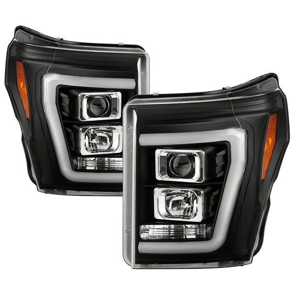 Spyder High-Power LED Module ( Low Beam ) Equipped Headlights - Version 2 - Black — for select Ford trucks (5087898)