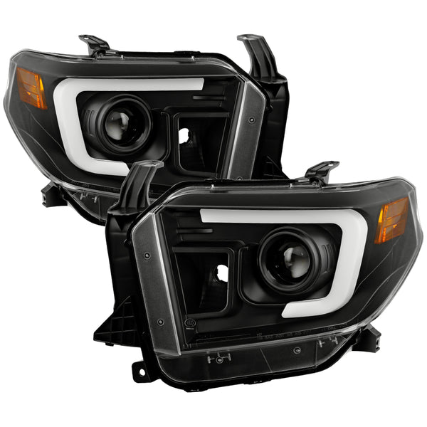 Spyder Light Bar Projector Headlights - Black — 2014-2021 Toyota Tundra (5088055)