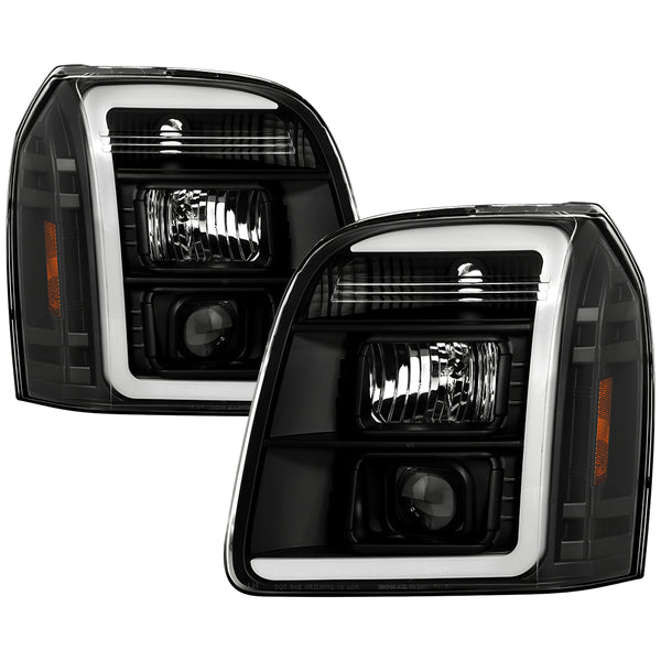Spyder Projector Headlights - Version 2 - LED White Light Bar Parking Light - Black