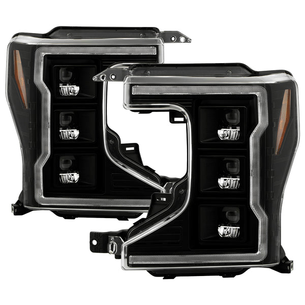 Spyder High-Power LED Module ( Low Beam ) Equipped Headlights - Black — for select Ford trucks (5088635)