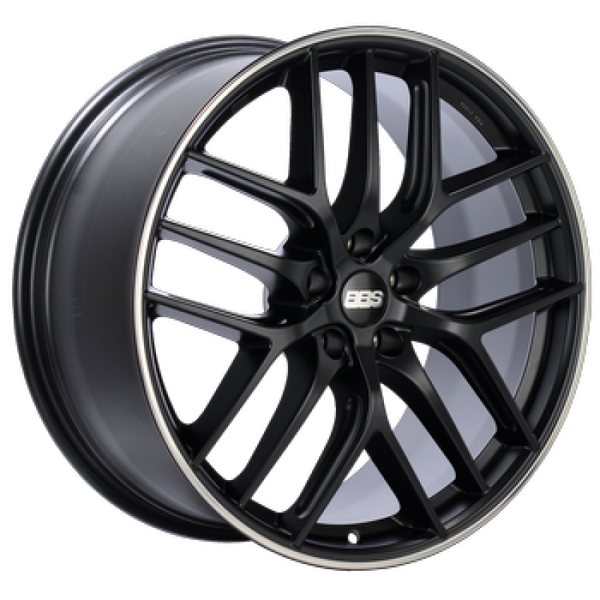 BBS Roue CC-R 20x9 5x112 ET38 à protège-jante poli - noir satiné - PFS/agrafe 82mm requis
