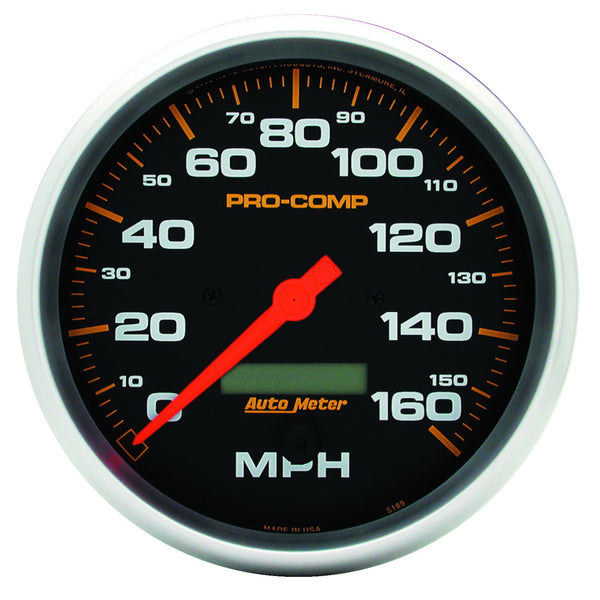 AutoMeter 5" Speedometer, 0-160 MPH, Pro-Comp — Red (5189)