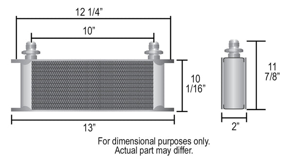 Derale 34 Row Series 10000 Stack Plate Fluid Cooler, -8AN