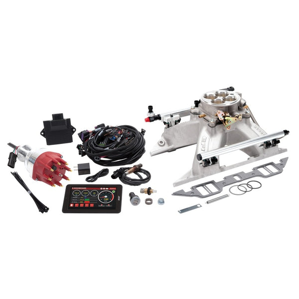 Edelbrock Système EFI Pro Flo 4 à injection séquentielle par orifice BB Chrysler RB 413-440ci 625 ch max 35lb/hr - fini satiné
