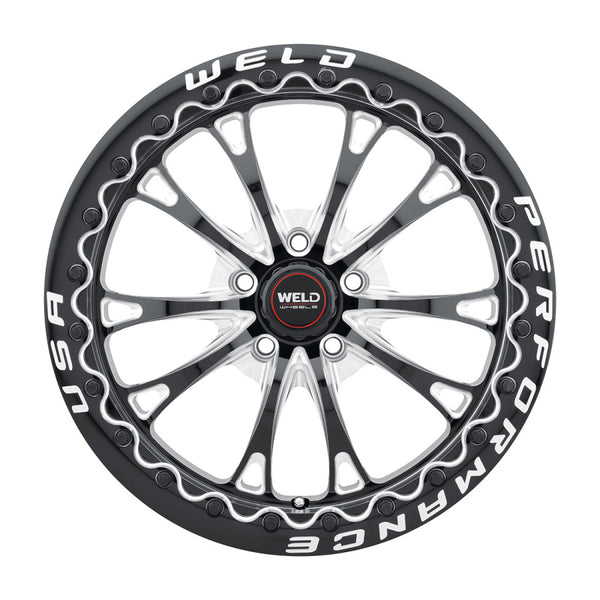 Weld S908 Wheel 18X10 Belmont Drag Beadlock 5X115 ET30 BS6.70 Gloss Black MIL Dia 78.1