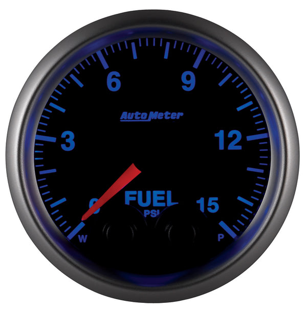 AutoMeter 2-1/16" Fuel Pressure, 0-15 PSI, Elite, W/O Sensor (5667-05702ANS)