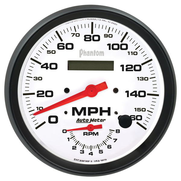 AutoMeter 5" Tachometer/Speedometer Combo, 8K RPM/160 MPH, Phantom