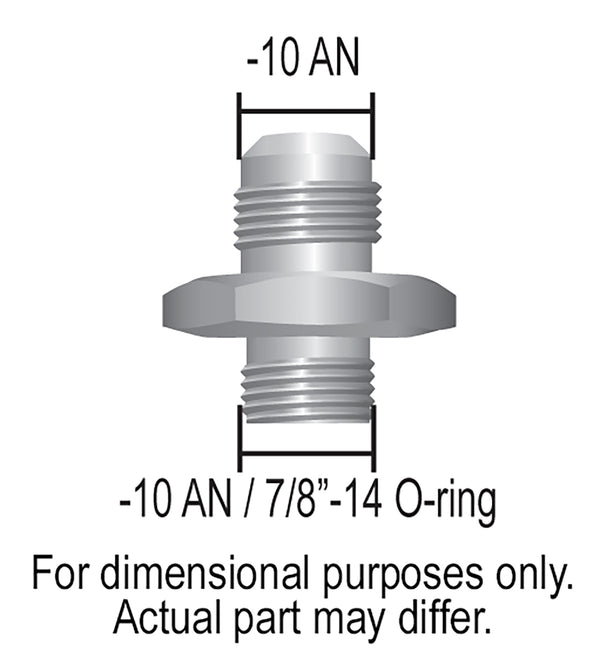 Derale Raccord de refroidisseur/adaptateur en aluminium -10AN x -10AN à joint torique, anodisé brillant