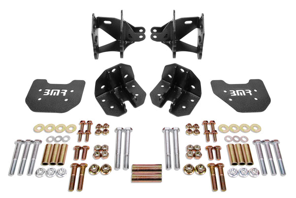 BMR Ensemble de conversion à combinés filetés arrière avec support de bras de suspension 79-04 Mustang - noir martelé
