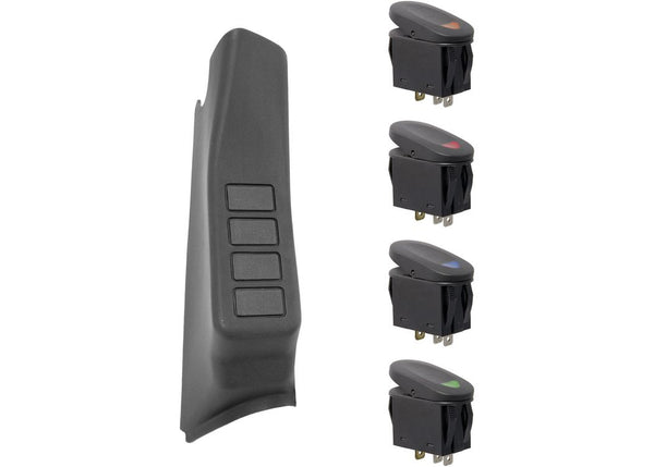 Rugged Ridge Apillar 4 Switch POD KIT Black Right SIDE 0710 JEEP Wrangler