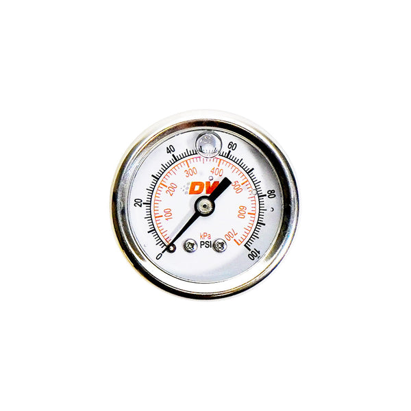 DeatschWerks Manomètre de pression de carburant mécanique 0-100 PSI 1/8 po NPT diamètre 1.5 po boîtier noir