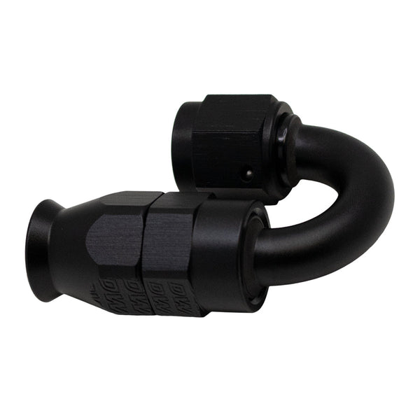 DeatschWerks Raccord d'extrémité de boyau PTFE femelle pivotant à 180 degrés 6AN (insert olive inclus) - noir mat anodisé
