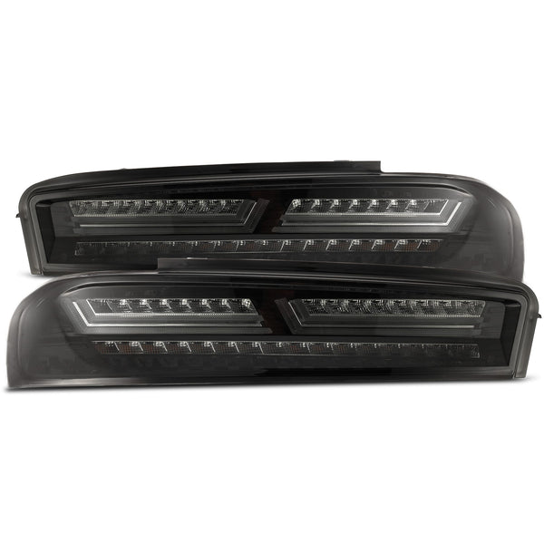 AlphaRex LED Taillights Jet Black — 2016-2018 Chevy Camaro (610010)