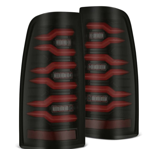 AlphaRex LED Taillights Black Red — 1999-2006 Chevy Silverado/GMC Sierra (620007)