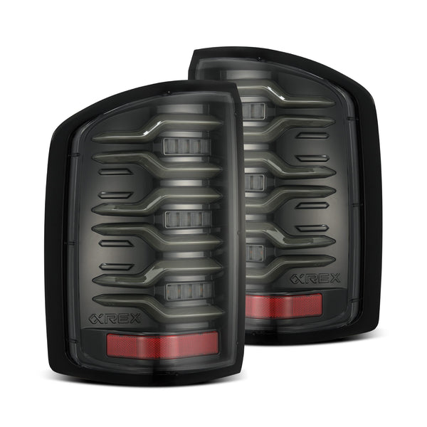 AlphaRex LED Taillights Alpha Black — 2014-2018 GMC Sierra 1500/2500HD/3500HD (630030)