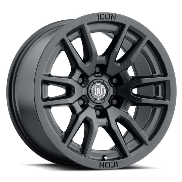 Icon Vehicle Dynamics Icon Alloys Vector 6 Sat Blk 17 X 8.5 / 6 X 5.5 / 0 mm / 4.75' Bs