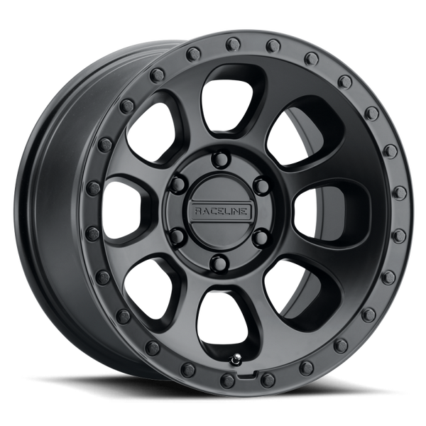 Raceline 961B Bolt 17x9in / 8x180 BP / -12mm Offset / 130.81mm Bore - Satin Black