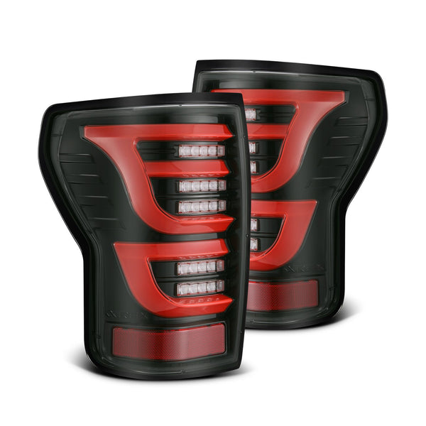 AlphaRex LED Taillights Black Red — 2007-2013 Toyota Tundra (670050)