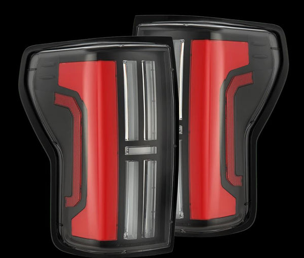 AlphaRex Prismatic LED Taillights Black Red — 2007-2013 Toyota Tundra (670052)