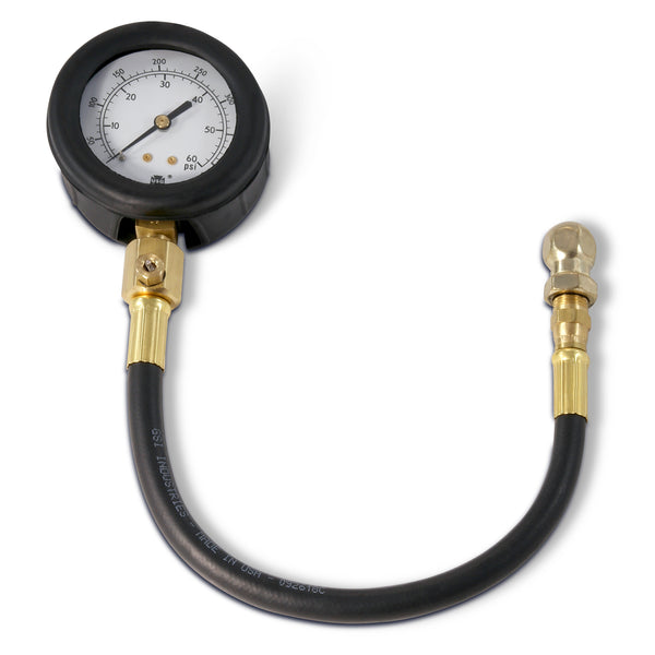 Proform Tire Pressure Gauge 0-60 PSI Range 1-1/2 Diameter Face Inc Hose and Chuck