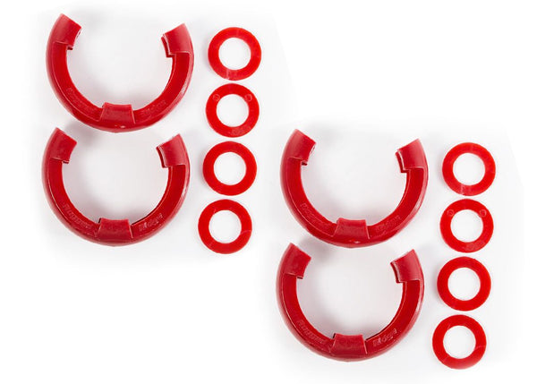 Rugged Ridge Ensemble d'isolateurs d'anneau en D 3/4 po - rouge (2 paires)