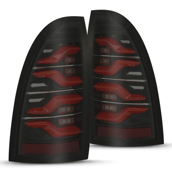 AlphaRex LED Taillights Black-Red — 2005-2015 Toyota Tacoma (680070)