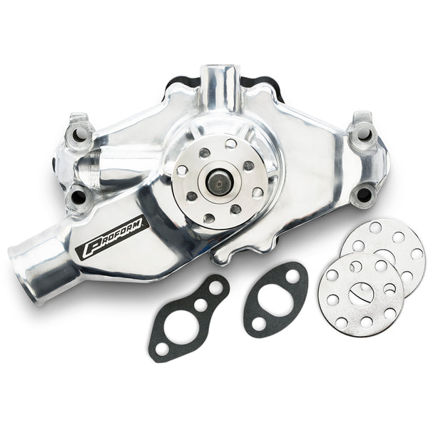 Proform Engine Water Pump Mechanical Short Style High Flow Model Polished SB Chevy