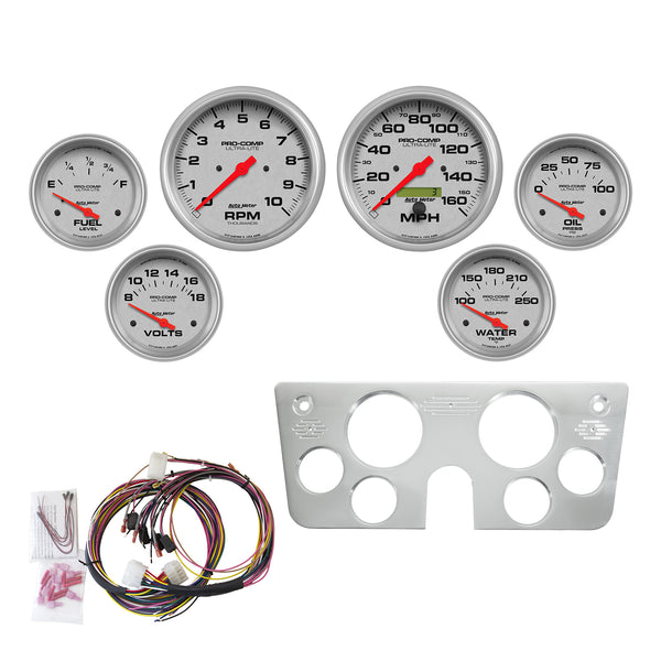 AutoMeter Direct Fit Dash Kit, Chevy Truck 67-72, Tach/MPH/Fuel/Oilp/Wtmp/Volt, Ultra-Lite