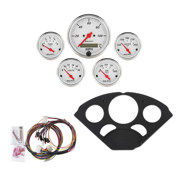 AutoMeter Direct Fit Dash Kit, Chevy 55-56, MPH/Fuel/Oilp/Wtmp/Bat, AW