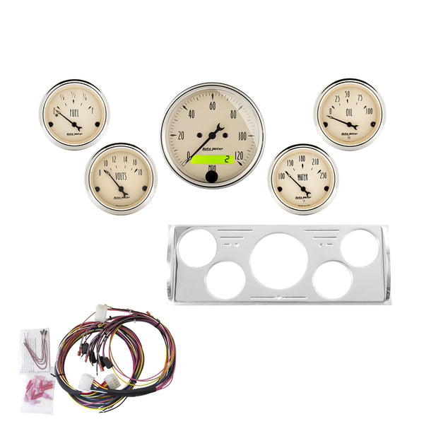 AutoMeter Direct Fit Dash Kit, Chevy Truck 40-46, MPH/Fuel/Oilp/Wtmp/Bat, AB