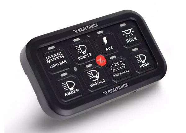 Go Rhino Contrôleur d'interrupteurs universel RGB/Bluetooth 8 canaux avec télécommande RF
