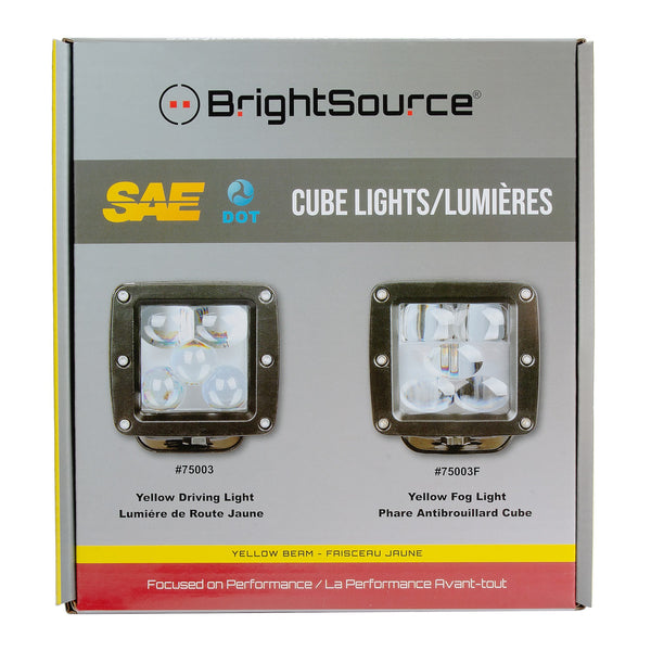 Brightsource Cube Light 300K 25W Faisceau Jaune 3in Modèle Spot - Paire (Universel)