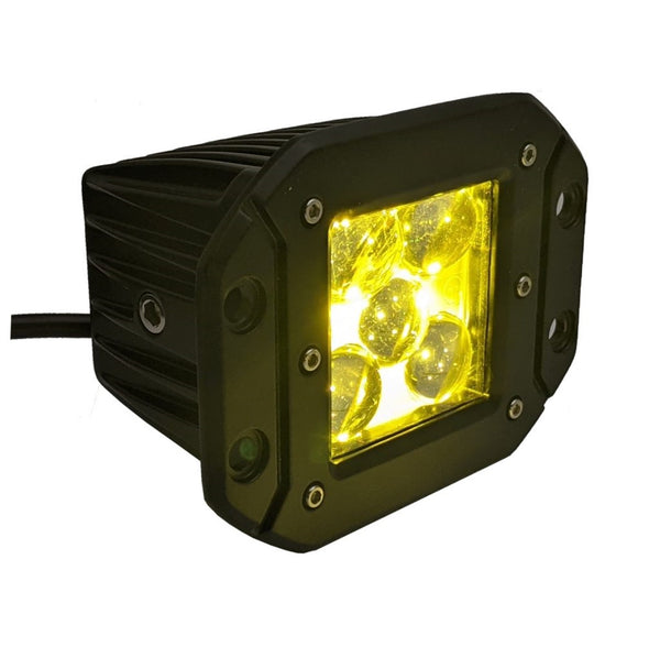 Brightsource Cube Light 600k 25W 3in Flush Mount Yellow Beam Spot Pattern - Pair (Universal)
