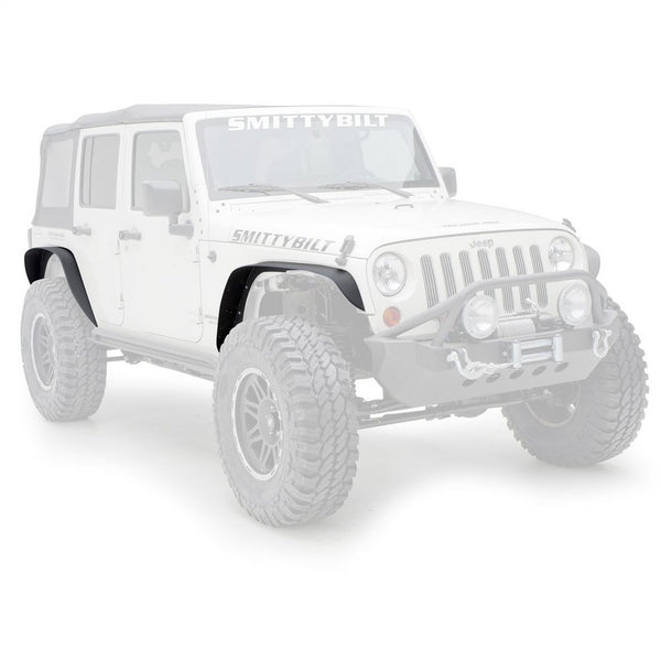 Smittybilt XRC Flat Fender Flare Kit - Set of 4 - Textured Black (07-18 JK/JKU)