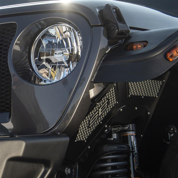 Smittybilt Front Aluminum Inner Fender Liner Pair - Black (18+ JL/JLU)