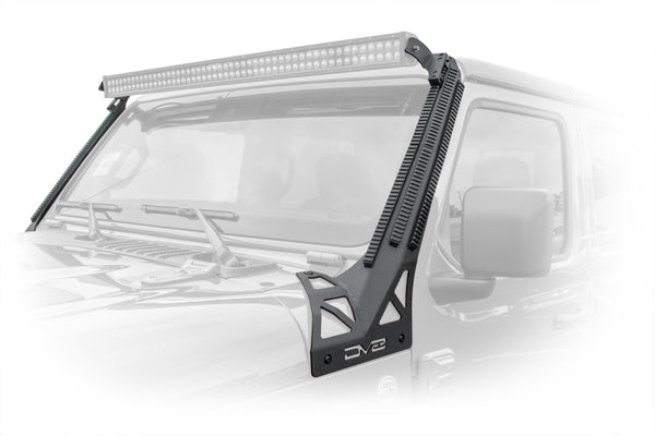 DV8 Offroad Support de phares DEL de montant A à rail Picatinny 2018+ JL/Gladiator