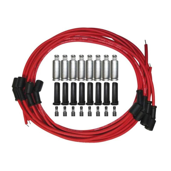 Moroso Jeu de fils de bougies Ultra GM LS, capuchons de bougie à 135 degrés - rouge
