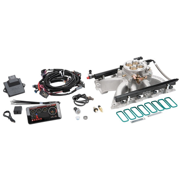 Edelbrock Système EFI Pro Flo 4 à injection séquentielle par orifice LS Gen III/IV Victor Jr à orifices cathédrale 550 ch max 35lb/hr