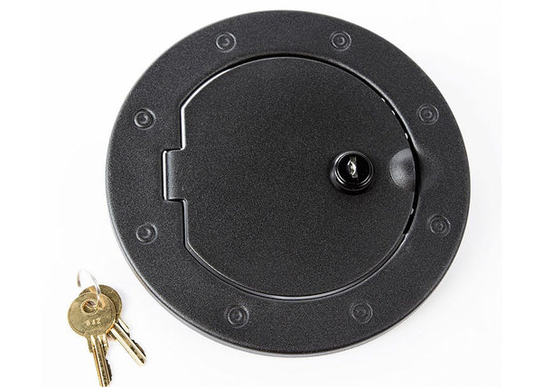 Rugged Ridge Locking GAS CAP DOOR Textured BLACK - 0717 JK