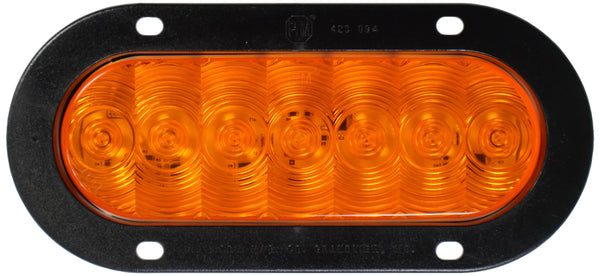 Peterson Manufacturing LED Turn Signal Front & Rear Oval Flange Mount 7.88" X 3.63" Amber