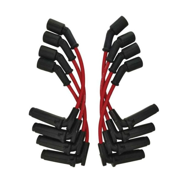 Moroso Jeu de fils de bougies Ultra 9.75 po, bobine sur bougie, 90 degrés - rouge