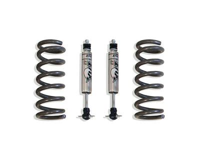 MaxTrac Ressorts hélicoïdaux de rehaussement avant 2.5 po avec amortisseurs Fox — revêtement en poudre gris — 2002-2024 Ram 1500 & 2019-2024 Ram 1500 Classic (872171F)